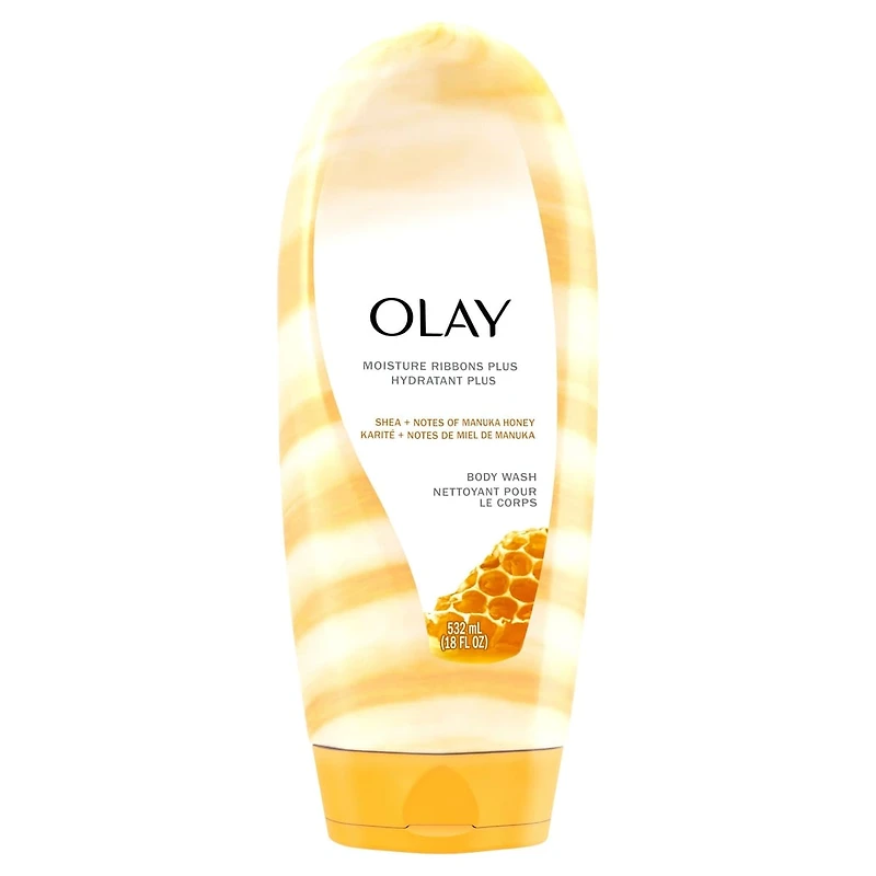 Olay Moisture Ribbons Plus Shea + Manuka Honey Body Wash, 532 mL