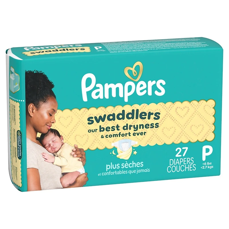 Couches pour prématurés Pampers Swaddlers, taille P-1, 27 couches