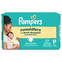 Couches pour prématurés Pampers Swaddlers, taille P-1, 27 couches