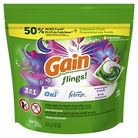 Lessive en sachets avec amplificateurs d'arôme, parfum brise de lune, 16 sachets