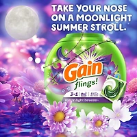 Lessive en sachets avec amplificateurs d'arôme, parfum brise de lune, 16 sachets