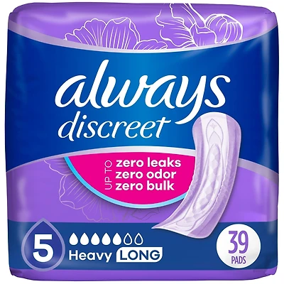 Serviettes d’incontinence Discreet, abondant longues, 39 serviettes