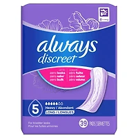 Discreet Heavy Long Incontinence Pads, 39 Count