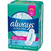 Serviettes Always Ultra Thin, extra longues Super avec ailes, taille 3, non parfumées