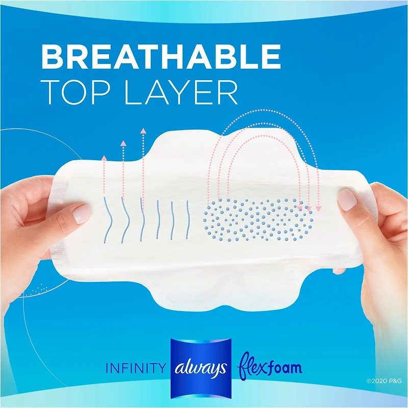 Serviettes hygiéniques ALWAYS Infinity, flux très abondant avec ailes, taille 3, non parfumées, 14 serviettes