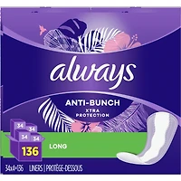 Protège-dessous quotidiens Always Anti-Bunch Xtra Protection, non parfumés, longs