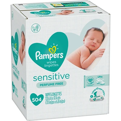 Pampers Sensitive – Étui Souple – Lingettes Pour Bébés – 7x+, 1/504