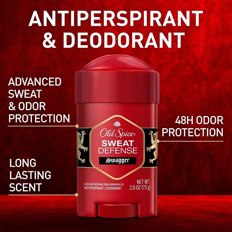 Old Spice Hardest Working Stronger Swagger Sweat Defense Invisible Solid Anti-Perspirant & Deodorant for Men, 73 grams
