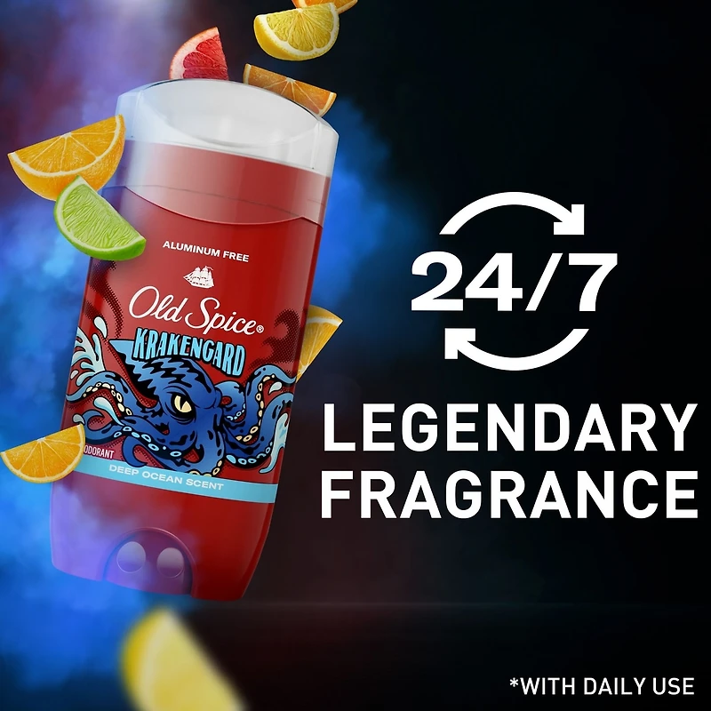 Aluminum Free Deodorant for Men, Krakengard, 48 Hr. Protection