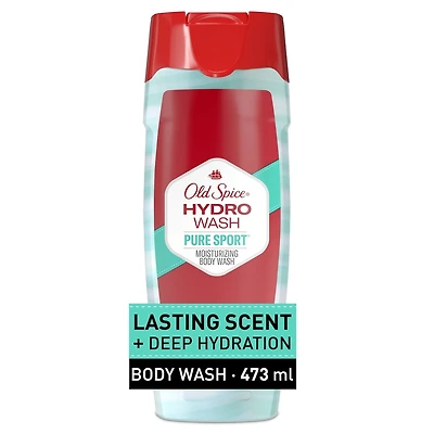 Nettoyant pour le corps Old Spice Hydro Wash Hardest Working Collection, parfum Pure Sport Plus, 473 mL