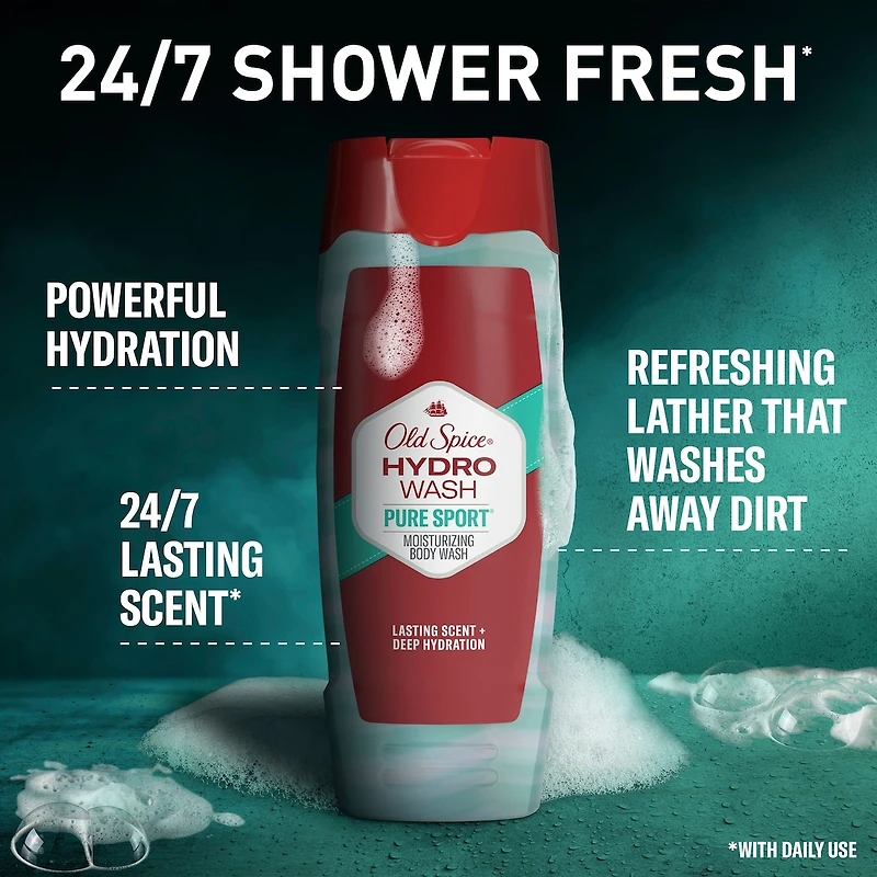 Old Spice Hydro Wash Body Wash Hardest Working Collection Pure Sport Plus 473ml