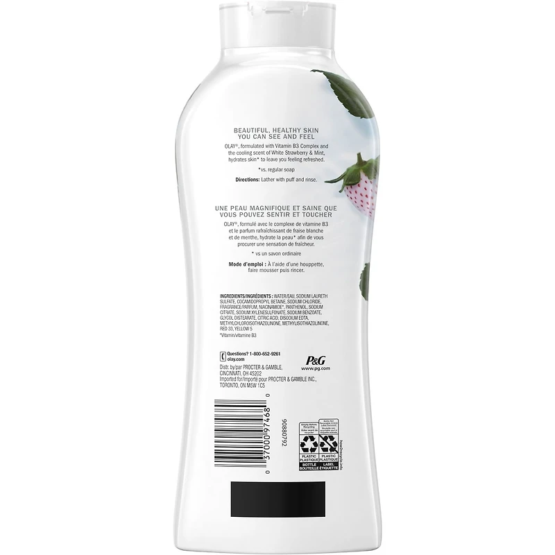 Olay Fresh Outlast Body Wash, White Strawberry & Mint