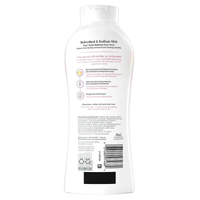 Olay Fresh Outlast Body Wash, White Strawberry & Mint