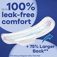 Serviettes Always Ultra Thin, de nuit, flux très abondant, avec ailes Flexi-Wings, taille 5, non parfumées