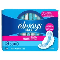 Always Maxi Pads Size 3 Extra Long Super Absorbency Unscented with Wings
