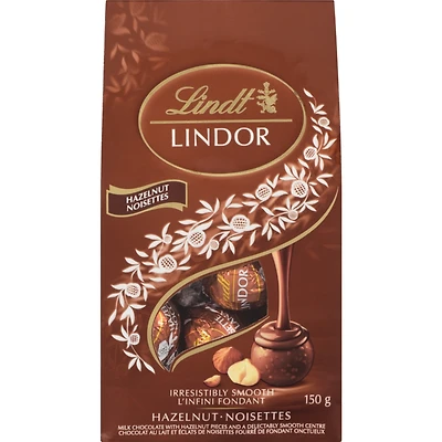 LINDOR Hazelnut Milk Chocolate Truffles Bag
