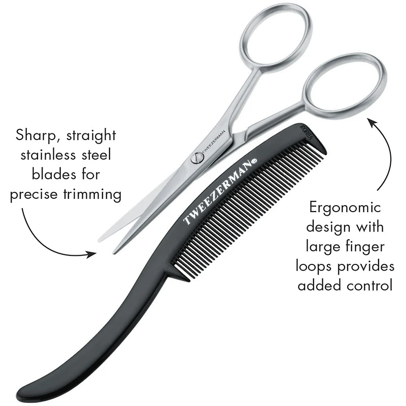 Gear Ciseaux a Moustache avec Peigne