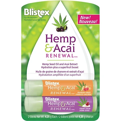 Blistex Hydratant Pour Les Lèvres Hemp Acai 2PK