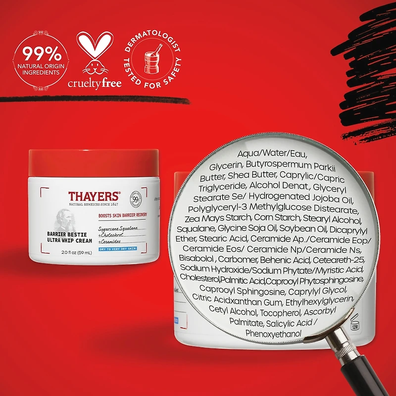 Barrier Bestie Ultra Whip Face Cream, crème hydratante à base de squalane de canne à sucre et de céramides