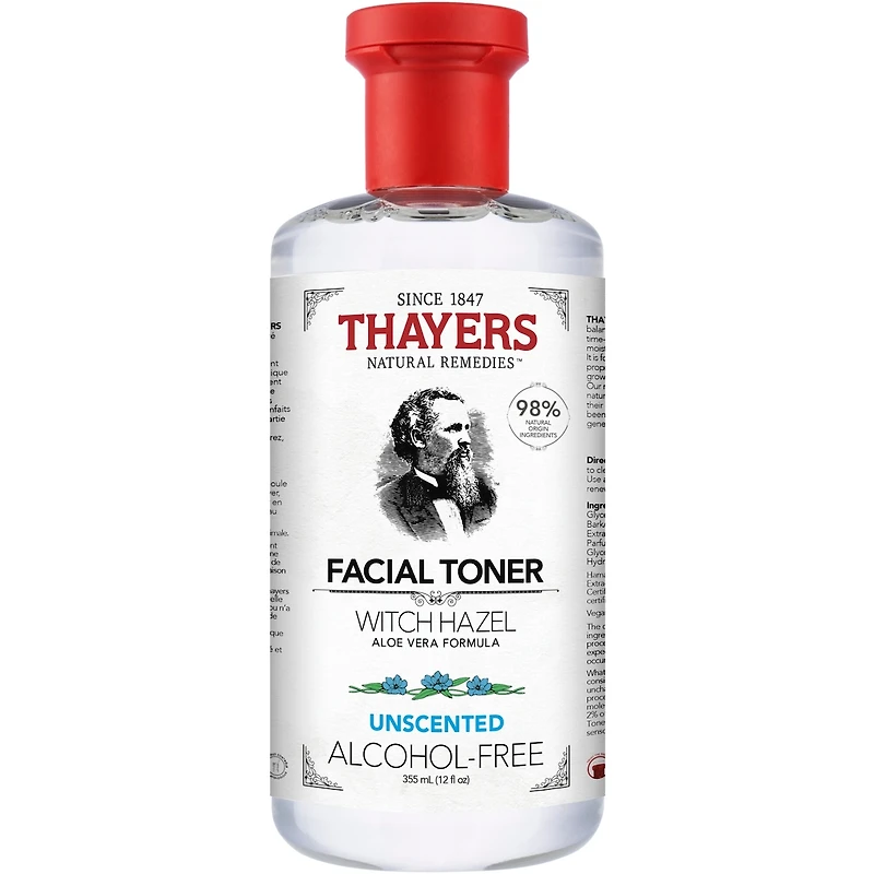 Unscented Alcohol Free Witch Hazel Face Toner with Aloe Vera