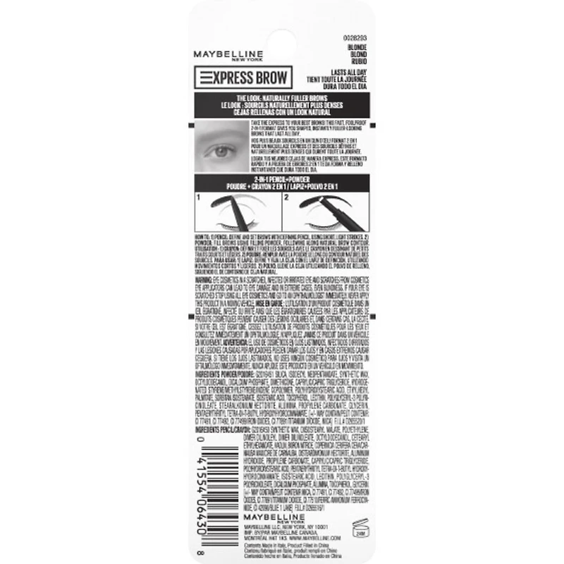 Maybelline Express Brow Crayon sourcils 2-en-1