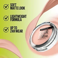 Maybelline New York Super Stay 24 Hour Hybrid Powder Foundation, Waterproof, Vegan, Mattifying, 340, 6 g