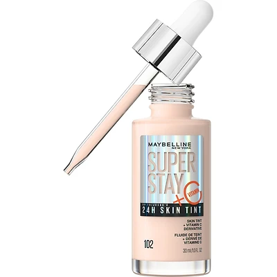 Maybelline New York Super Stay Up To 24H Skin Tint Foundation, skin-like coverage, with Vitamin C*, Shade 102, 30 ml
