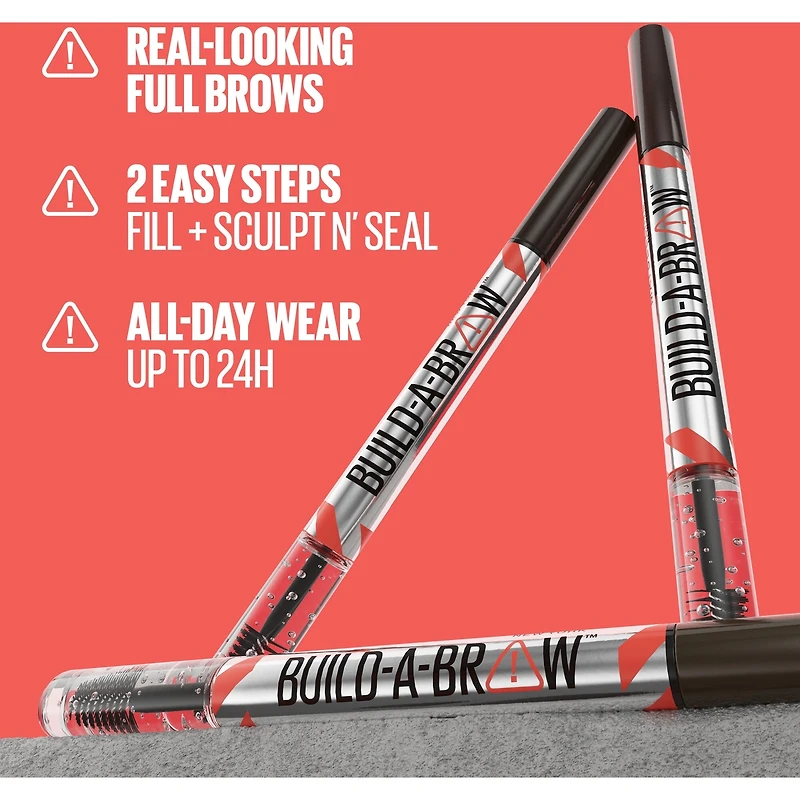 Maybelline New York 2-1 Build a Brow for real-looking full brows 2 easy steps, Medium Brown, 0.4 ml