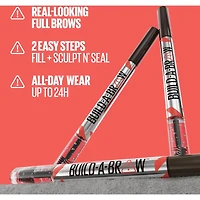 Maybelline New York 2-1 Build a Brow for real-looking full brows 2 easy steps, Medium Brown, 0.4 ml