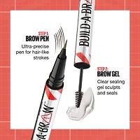 Maybelline New York 2-1 Build a Brow for real-looking full brows 2 easy steps, Medium Brown, 0.4 ml