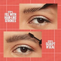 Build-a-Brow 2 en 1 de Maybelline New York pour des sourcils fournis en 2 étapes faciles, Brun pâle, 0,4 ml
