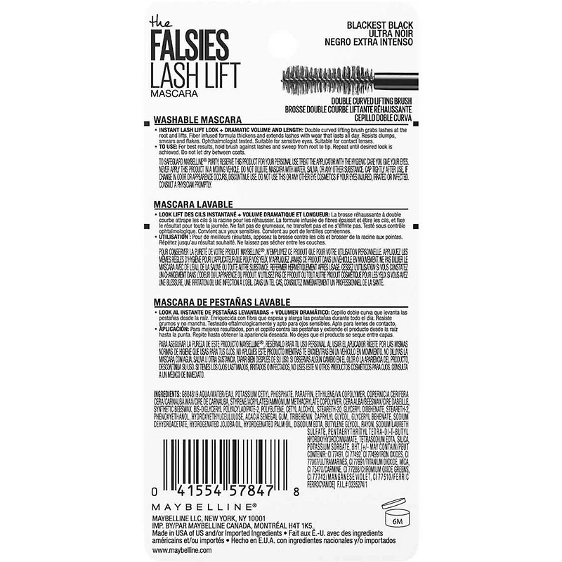 Mascara rehausse-cils lavable