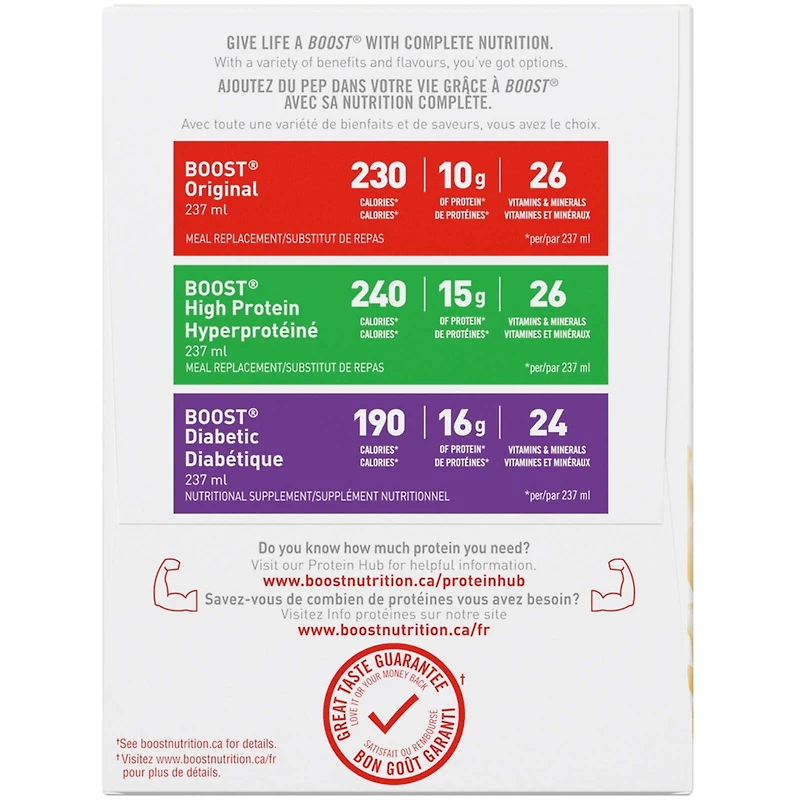 Substitut de repas liquide BOOST® Original, vanille, emb. de 6