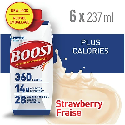 Préparation pour régime liquide BOOST® PLUS Calories à la fraise, 6 x 237 ml
