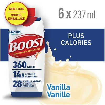 Préparation pour régime liquide BOOST® PLUS Calories à la vanille, 6 x 237 ml
