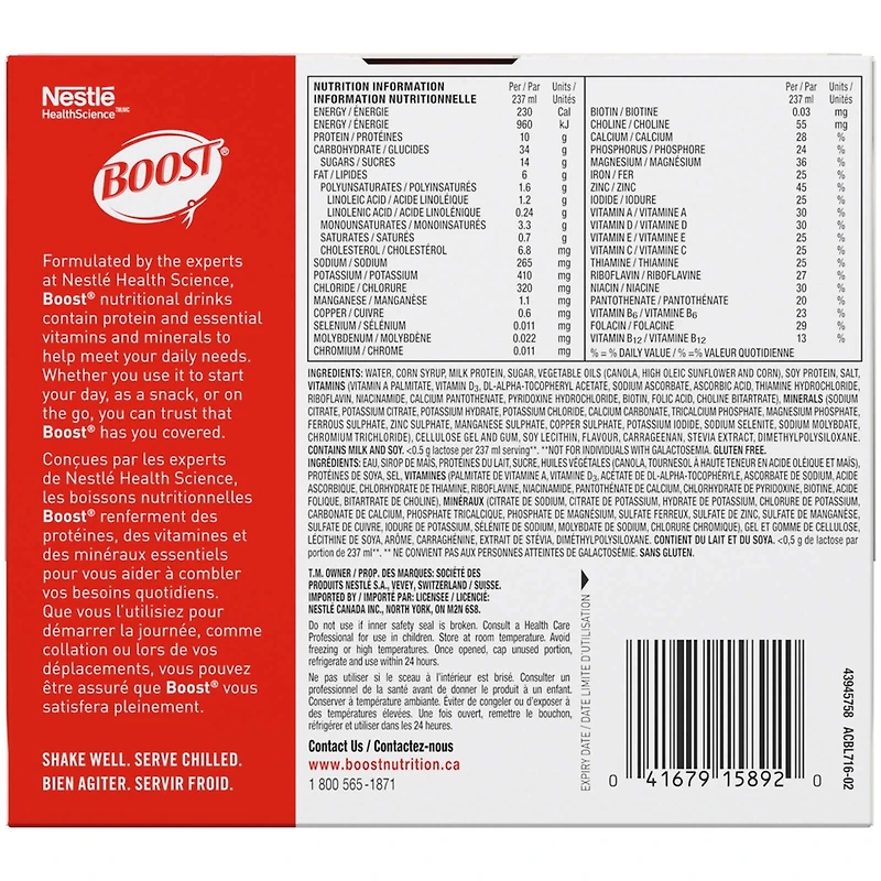 Original Strawberry Meal Replacement Drink, Pack of 6, 6 x 237 ml