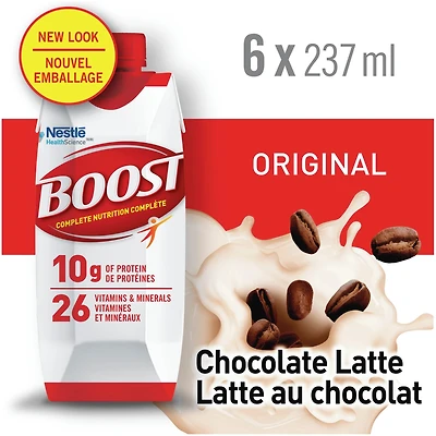 Substitut de repas BOOST® Original, latte au chocolat, emb. de 6, 6 x 237 ml