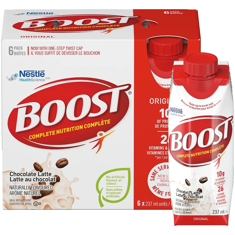 Substitut de repas BOOST® Original, latte au chocolat, emb. de 6, 6 x 237 ml