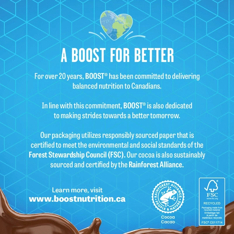 Préparation pour régime liquide BOOST® PLUS Calories au chocolat, 6 x 237 ml