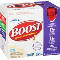 Supplément nutritionnel BOOST® Diabétique, vanille, emb. de 6, 6 x 237 ml