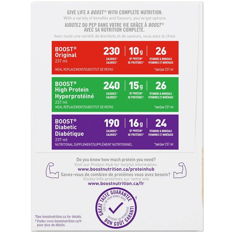 Supplément nutritionnel BOOST® Diabétique, vanille, emb. de 6, 6 x 237 ml