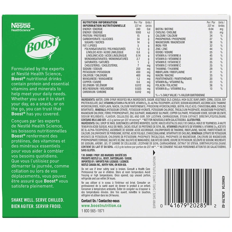 High Protein Chocolate Meal Replacement Drink, Pack of 6, 6 x 237 ml
