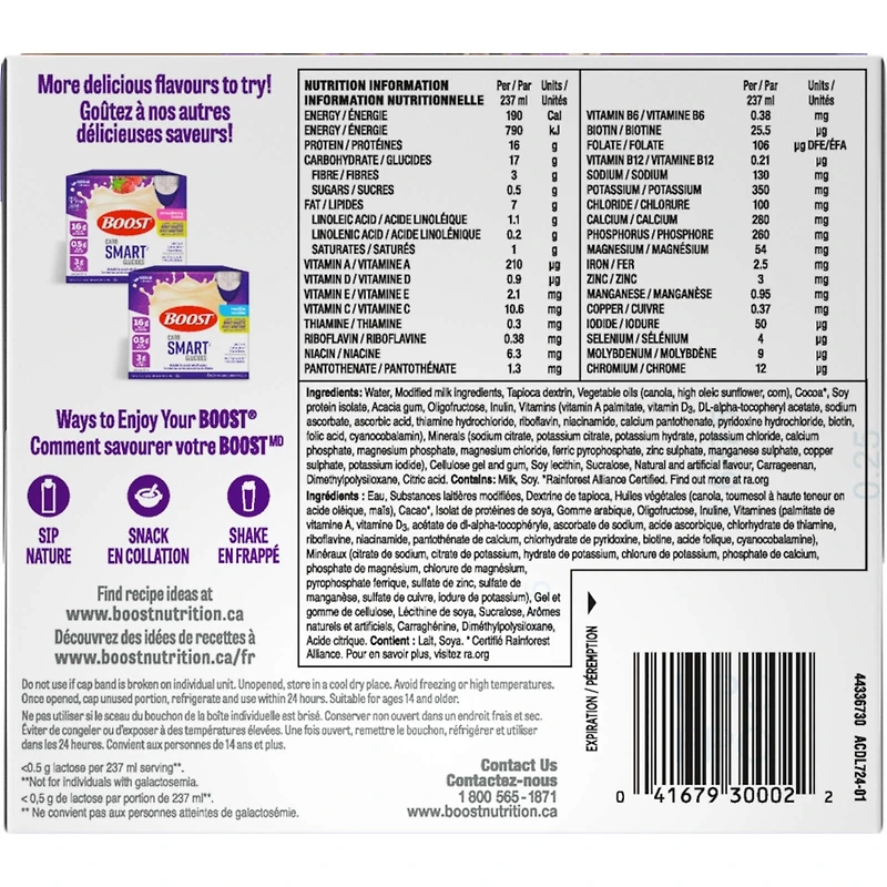 Diabetic Chocolate Nutritional Supplement Drink, Pack of 6, 6 x 237 ml