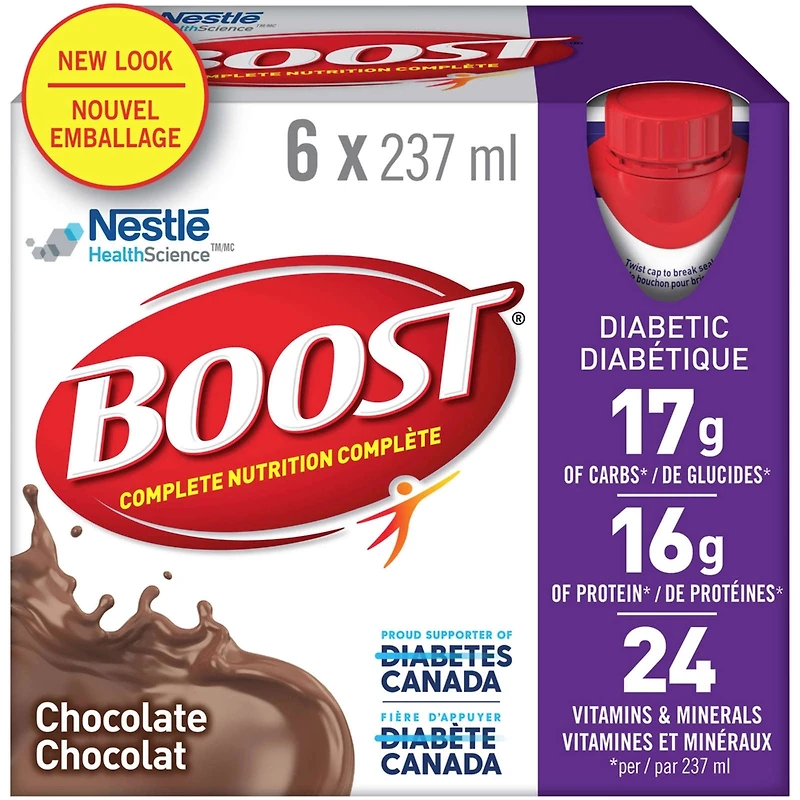 Diabetic Chocolate Nutritional Supplement Drink, Pack of 6, 6 x 237 ml