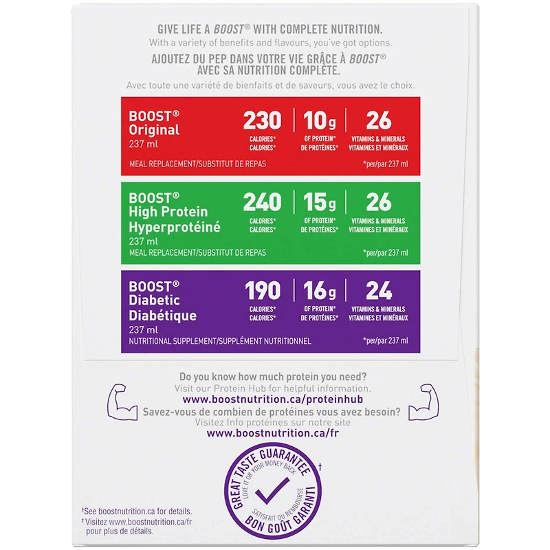 Supplément nutritionnel BOOST® Diabétique, fraise, emb. de 6, 6 x 237 ml