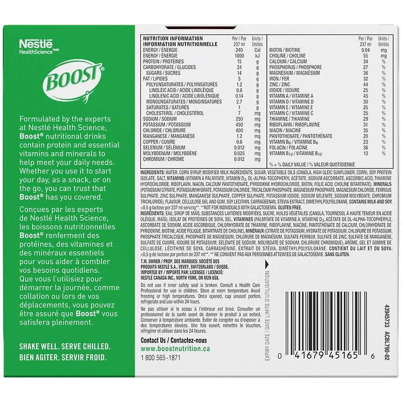 High Protein Vanilla Meal Replacement Drink, Pack of 6, 6 x 237 ml