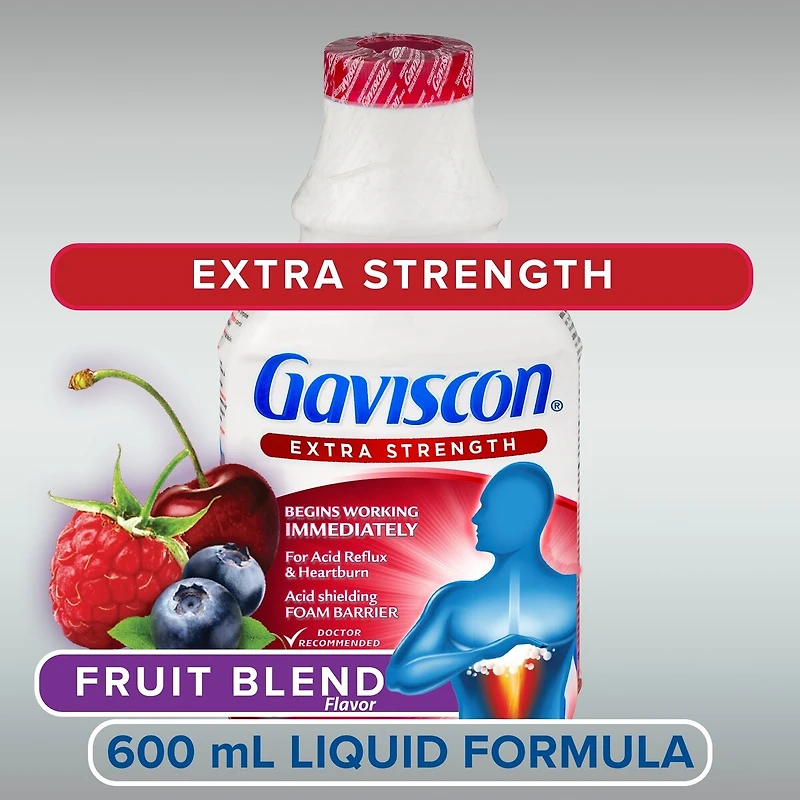 Gaviscon Extra Strength Liquid Soothing Fruit Blend