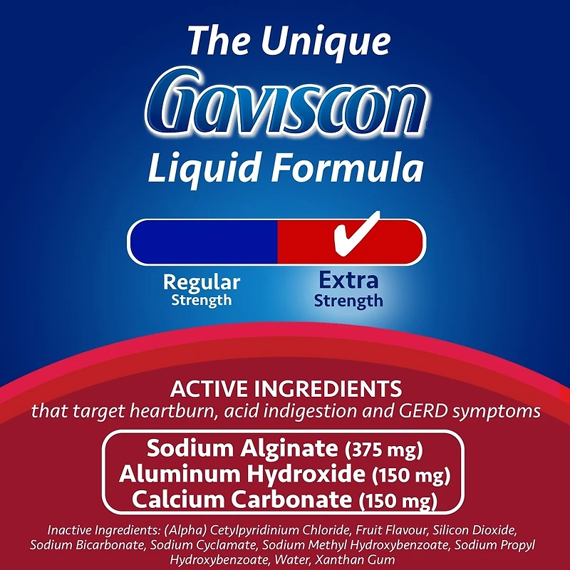 Gaviscon Extra Strength Liquid Soothing Fruit Blend