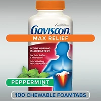 Gaviscon Max Relief Chewable Foamtabs Peppermint with Cooling Action