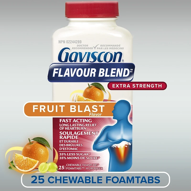Gaviscon Extra-Fort Flavour Blend A Croquer Explosion de Fruits